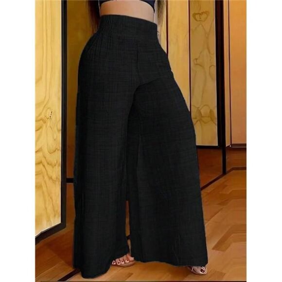 Women's Elastic Waist Wide Leg Extra Pants